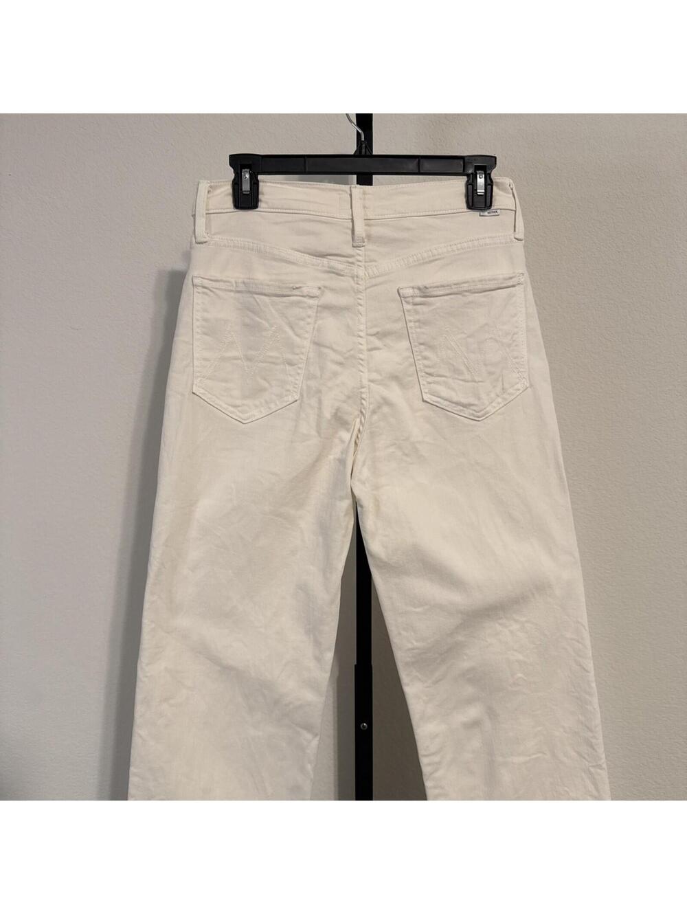 MOTHER The Rambler High-Rise Zip Ankle Jeans in Cream Puff - Size 28 - Picture 6 of 15
